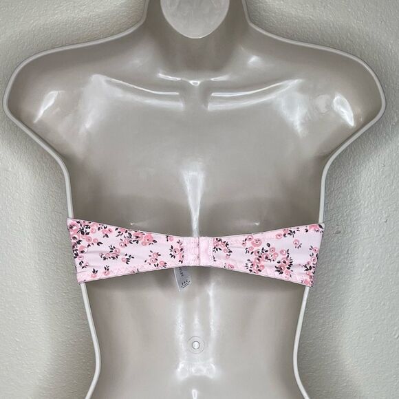 Laura Ashley Pink Peach Floral Strapless Push Up Bra Lace Women 34C No Straps - Picture 5 of 15